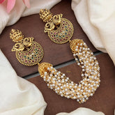 Antique Lakshmi Jada Billai with Pearl Maatil-Bun Billai-Red Green-G13091